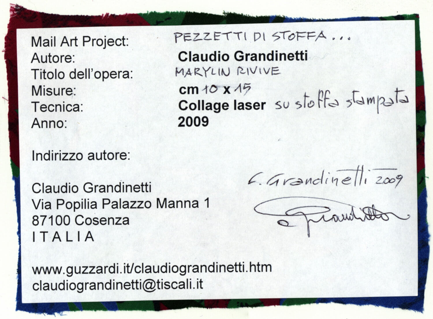 Grandinetti Claudio - verso (Italia)